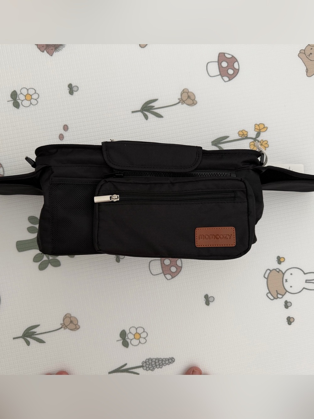 Momcozy Universal Stroller Organizer with Insulated Cup Holder-Black